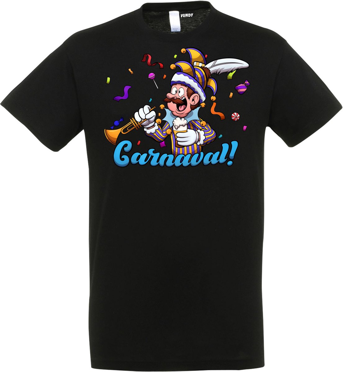 T-shirt Carnavalluh | Carnaval | Carnavalskleding Dames Heren | Zwart | maat S